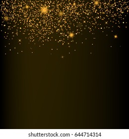 Vector background with golden stars