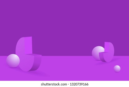 Vector background with gradient bright colors and minimalistic shapes