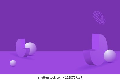 Vector background with gradient bright colors and minimalistic shapes