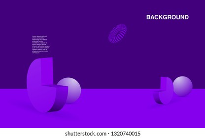 Vector background with gradient bright colors and minimalistic shapes