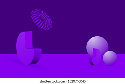 Vector background with gradient bright colors and minimalistic shapes
