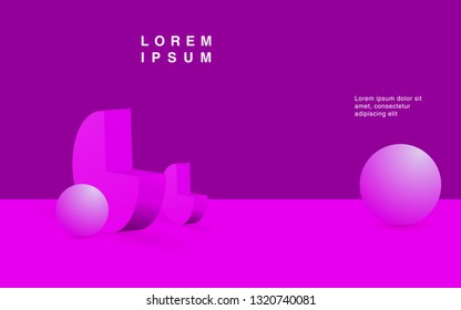 Vector background with gradient bright colors and minimalistic shapes
