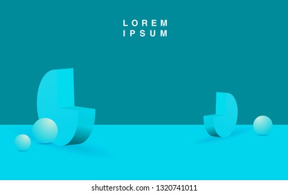 Vector background with gradient bright colors and minimalistic shapes