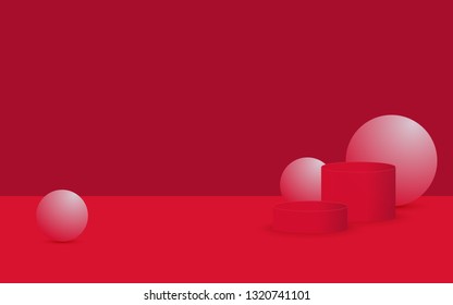 Vector background with gradient bright colors and minimalistic shapes