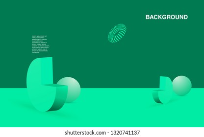 Vector background with gradient bright colors and minimalistic shapes