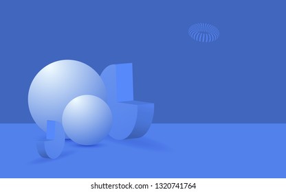 Vector background with gradient bright colors and minimalistic shapes