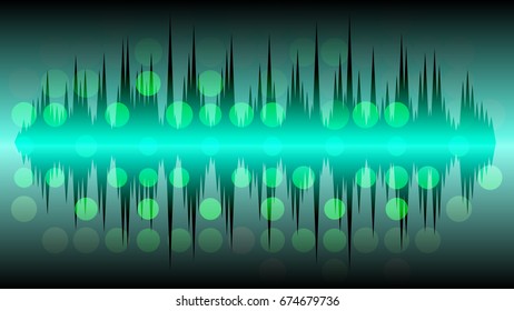 Vector background gradient circle musical wave balance green color