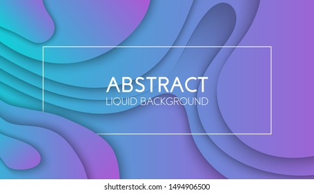 Vector background with gradient color paper cut shapes. 3D abstract liquid or fluid trendy style, design layout for business presentations, posters, decoration, landing page, site, brochure cover. 