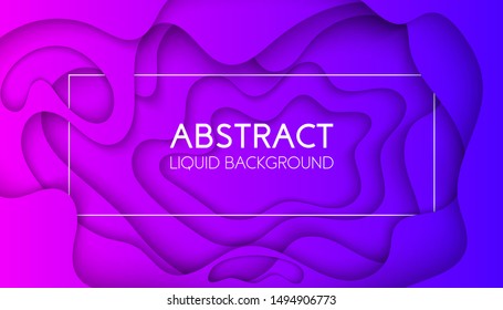 Vector background with gradient color paper cut shapes. 3D abstract liquid or fluid trendy style, design layout for business presentations, posters, decoration, landing page, site, brochure cover. 
