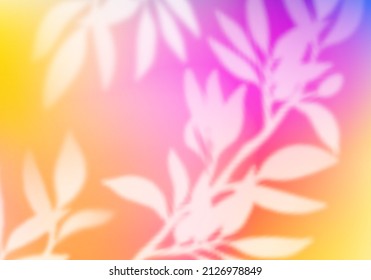 Vector Background with Gradient and Silhouettes of Branch with Leaves. Decorative Illustration for Collage, Post and Posters. Creative Overlay Effect