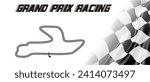 Vector background, grand prix text, racing, racecourse , checkered  flag