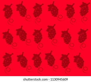 Vector background with grapes. Red seamless texture for your design. You can change the color of grapes and background if you download the EPS file.