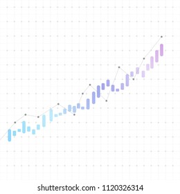 Vector background graph financial graph showing increase