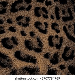 Gráfico de fondo de Vector, patrón de piel de animal semitono, patrón de leopardo.