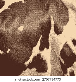 Vector background graphic, halftone animal skin pattern, cowhide pattern.