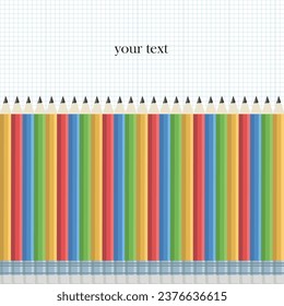 Vector background with graphite colored pencils. Element for education, art, new idea concept Great element for your design.