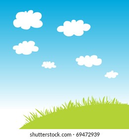 vector background with grass and sky