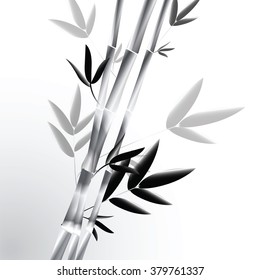 Vector background with gray bamboo branches