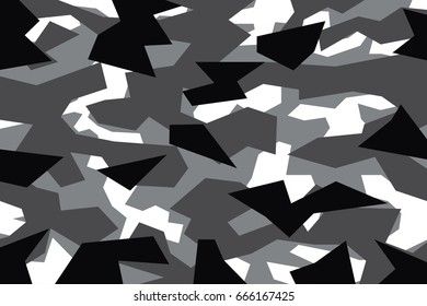 Vector Background Of  Gray Geometric Camouflage