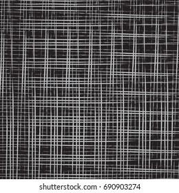 Vector background of gray intersecting abstract lines on a black background. Abstract checkered background.