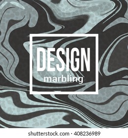 Vector background with gray painted waves. Marble texture. Vector illustration EPS10. Ink liquid element template. For design, website, background, banner. Trendy hipster background. Marbling, marble