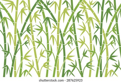 Vector Background With Green Bamboo Stems 