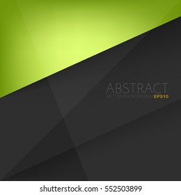 Vector Background Green with Black overlap layer space for text and message artwork design
