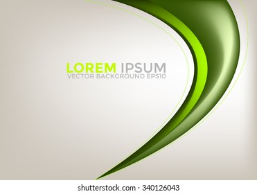 Vector background with green curve line on white space for text and message design