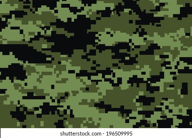 vector background of green digital camoflage pattern