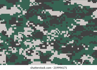 vector background of green digital camoflage pattern