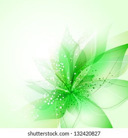 vector background with green flower