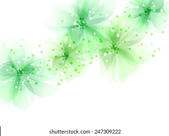 Vector Background With Green Flowers