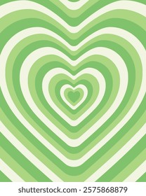 Vector background with green heart, optical illusion