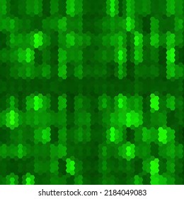 Vector background with green hexagons. Can be used in cover design, book design, website background. Vector illustration