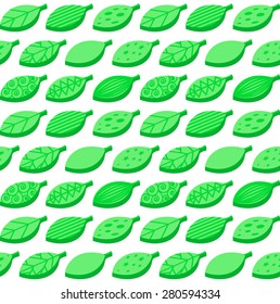 Vector background from green  isometric leaves