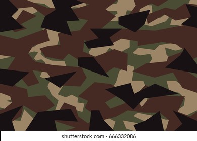Vector Background Of  Green Khaki Geometric Camouflage