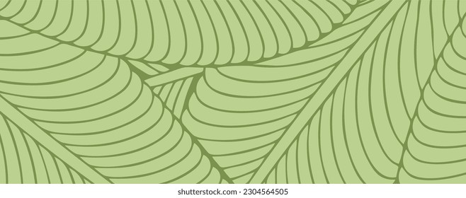 Vector background with green leaf motif