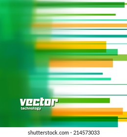 Vector background with green lines and blurred edge