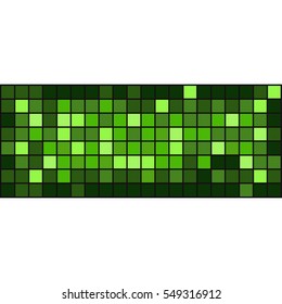 Vector background. Green pixel banner.