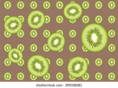 Vector background of green sweet kiwi