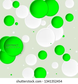 Vector background of green and white circles