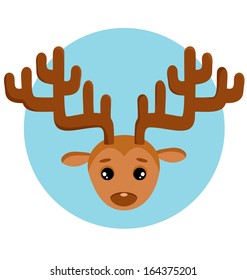 Vector background and greeting card with cute deer