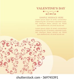 Vector background or greeting card design for valentines day with beautiful heart design.