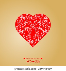 Vector background or greeting card design for valentines day with beautiful heart design.