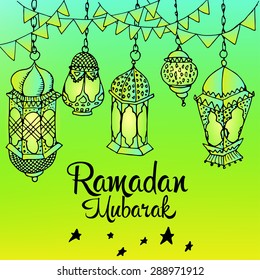 vector background greeting card Ramadan Mubarak
