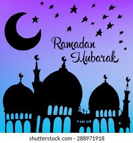 vector background greeting card Ramadan Mubarak