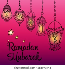 vector background greeting card Ramadan Mubarak
