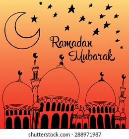 vector background greeting card Ramadan Mubarak
