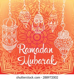 vector background greeting card Ramadan Mubarak