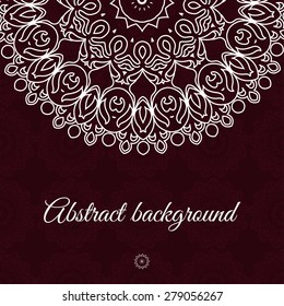 Vector background. Greeting frame. Decorative vintage element. Ornate decor with place for text. Card for you in retro style